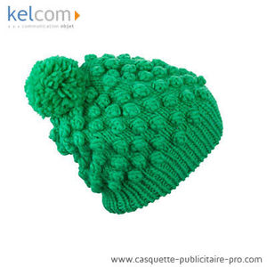 Bonnet avec pompon personnalisable Vert