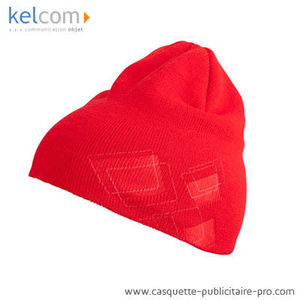 Bonnet tricoté personnalisable Rouge