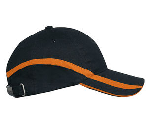 Casquette personnalisée classique 6 panneaux | Team Noir Orange